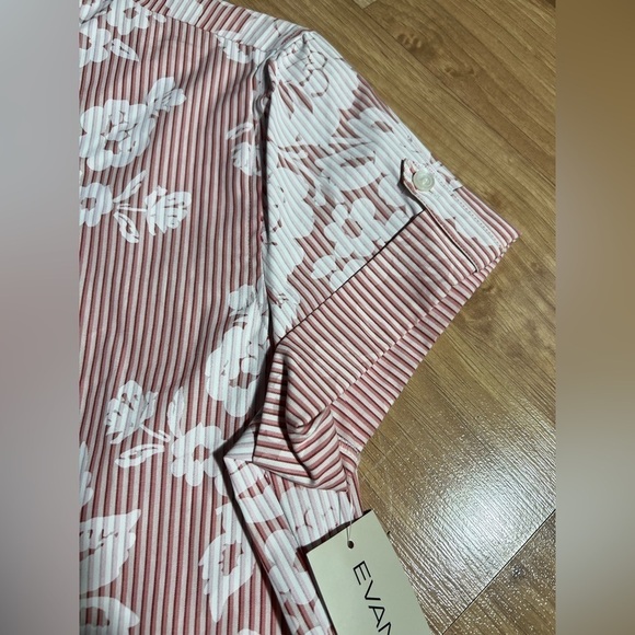 NWT Evan Picone  Women's Top Americana Rosebud Short Sleeve Button Up Size 10 - Picture 5 of 5